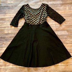 Miusol Boutique Dress 2XL Mesh Top Black